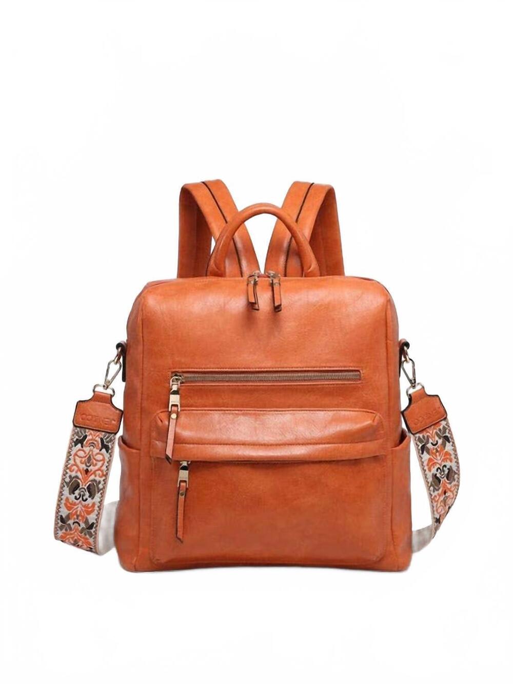 NEW MIMI WHOLESALE women's convertible backpack with guitar strap in orange